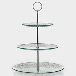 Этажерка-фруктовница круглая Доляна «Текстура», 3 яруса, d=24/20/15 см, стекло