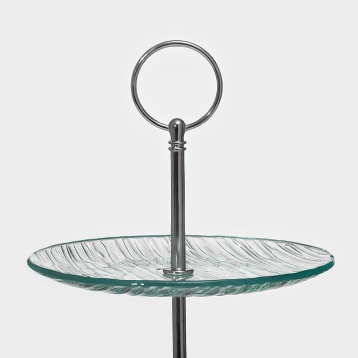 Этажерка-фруктовница круглая Доляна «Текстура», 3 яруса, d=24/20/15 см, стекло