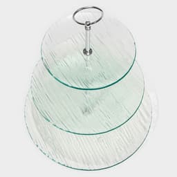 Этажерка-фруктовница круглая Доляна «Текстура», 3 яруса, d=24/20/15 см, стекло