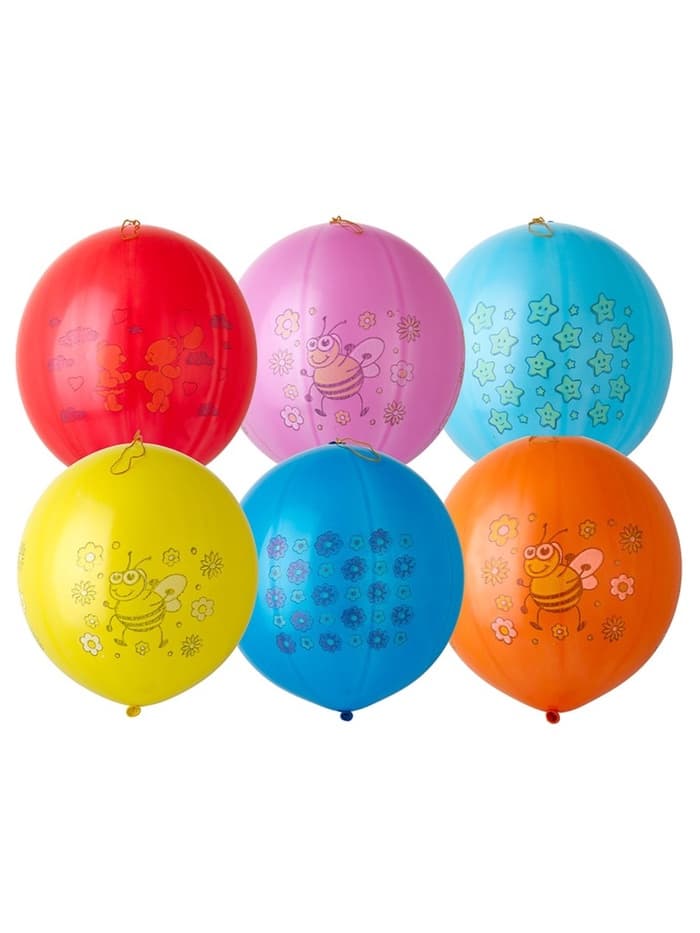 Воздушные шары латексные 18", панч-болл, 100 шт., МИКС