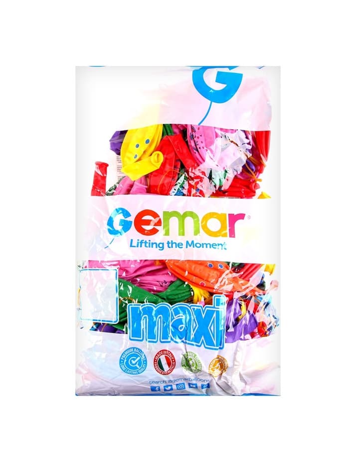 Воздушные шары латексные 18", панч-болл, 100 шт., МИКС