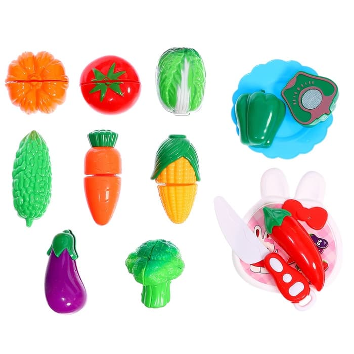 Набор продуктов для нарезки на липучках «Фрукты-овощи», 13 предметов, МИКС