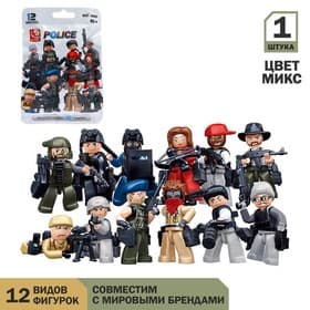 Конструктор фигурки Sluban «Полиция и грабители», 1 шт., МИКС