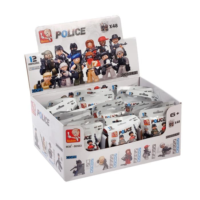 Конструктор фигурки Sluban «Полиция и грабители», 1 шт., МИКС