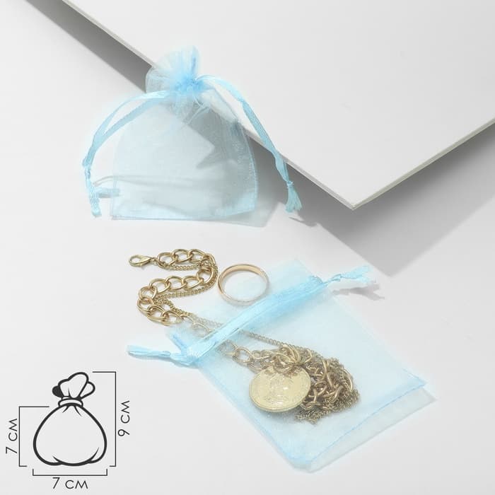 Мешочек подарочный, 7×9 см, голубой