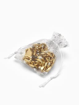 Мешочек подарочный «Звёзды с месяцем», 7×9 см, белый с серебром