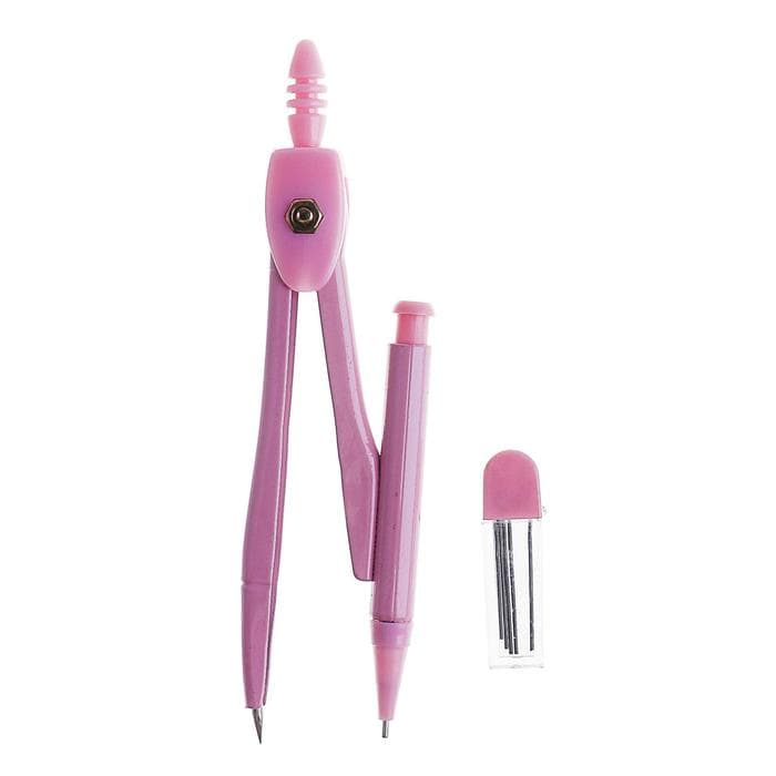 Циркуль металлический Calligrata, 120 мм, с механическим карандашом, с грифелями, в пластиковом пенале, МИКС