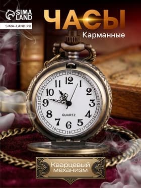 Часы карманные «Шестеренки», кварцевые, циферблат 4 см, 5.5×4.5 см