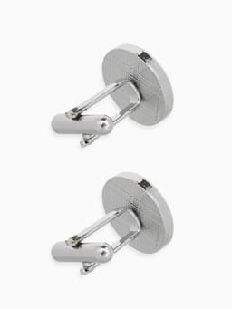 Запонки «Классика», круг с эмалью, окантовка с орнаментом, чёрные, серебре