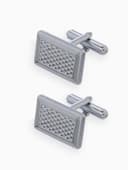 Запонки «Прямоугольник», с точечным нанесением, цвет серебро