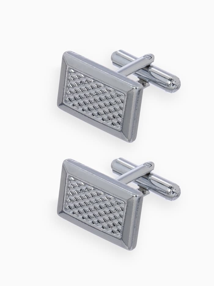 Запонки «Прямоугольник», с точечным нанесением, цвет серебро