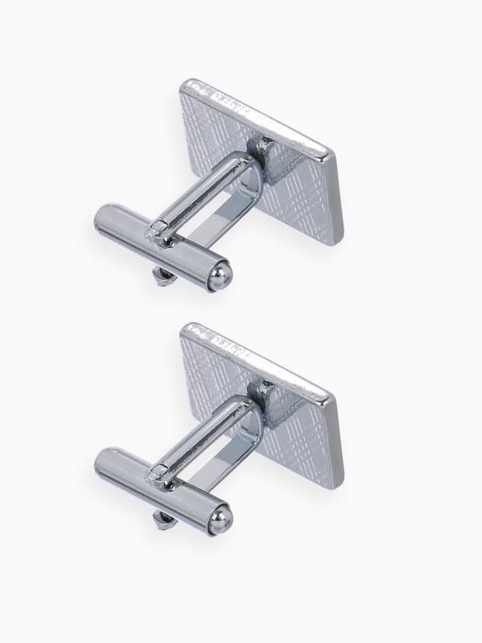 Запонки «Прямоугольник», с точечным нанесением, цвет серебро