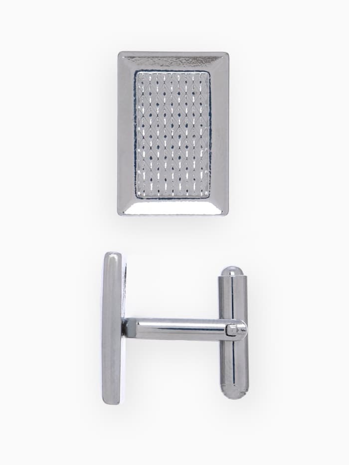 Запонки «Прямоугольник», с точечным нанесением, цвет серебро