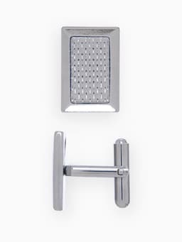 Запонки «Прямоугольник», с точечным нанесением, цвет серебро