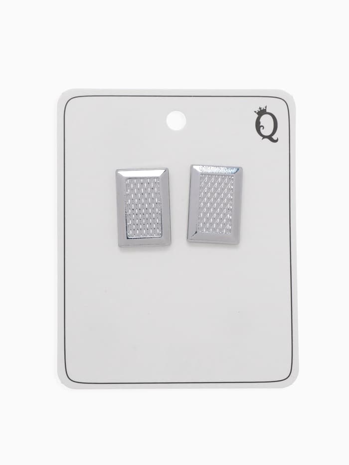 Запонки «Прямоугольник», с точечным нанесением, цвет серебро