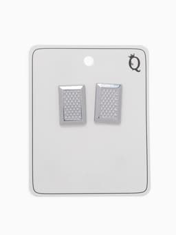 Запонки «Прямоугольник», с точечным нанесением, цвет серебро