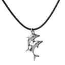 Кулон на шнурке «Дельфины», цвет чернёное серебро на чёрном шнурке, 45 см