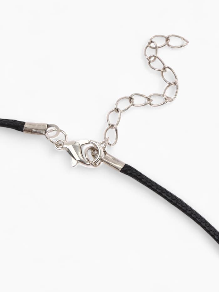 Кулон на шнурке «Дельфины», цвет чернёное серебро на чёрном шнурке, 45 см