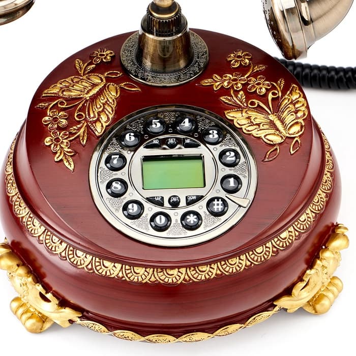 Ретро-телефон «Бабочка», громкая связь, 23×26 см, коричневый