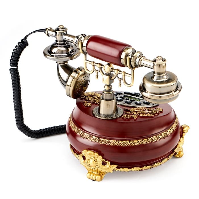 Ретро-телефон «Бабочка», громкая связь, 23×26 см, коричневый