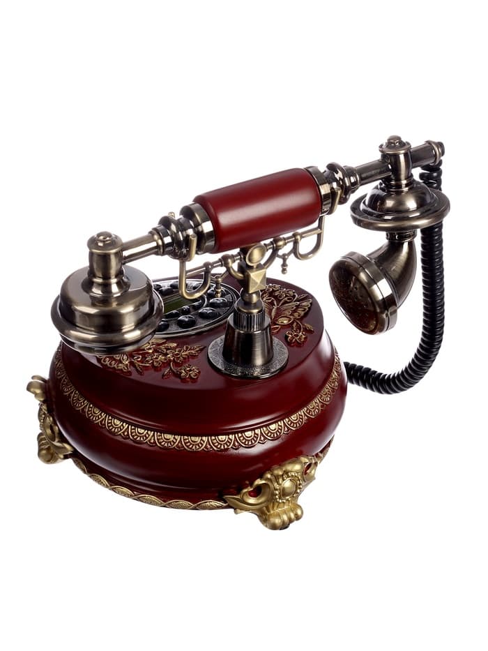 Ретро-телефон «Бабочка», громкая связь, 23×26 см, коричневый