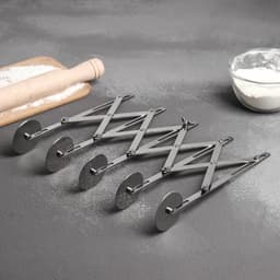 Тесторезка растяжимая Доляна, 5 дисков, 24.5×5 см, нержавеющая сталь