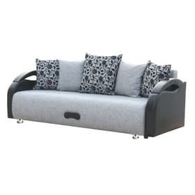 Диван прямой «Юпитер», ППУ, еврокнижка, шенилл/экокожа, цвет аслан серый