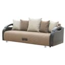 Диван прямой «Юпитер», ППУ, еврокнижка, рогожка/экокожа, цвет ратибор тёмный