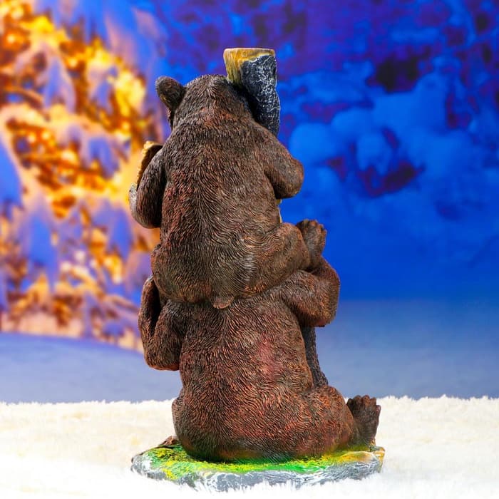 Садовая фигура из полистоуна «Медведь с табличкой», 30×32×53 см