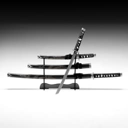 Макет оружия «Сувенирные катаны на подставке 3в1. Чёрный дракон», подарочный набор, ножны дерево, 51 см; 71 см; 100 см