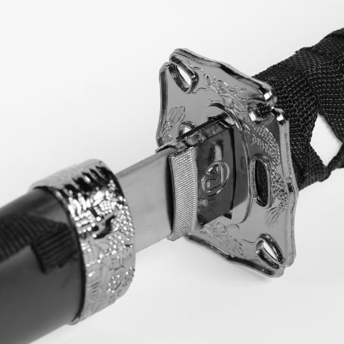 Макет оружия «Сувенирные катаны на подставке 3в1. Чёрный дракон», подарочный набор, ножны дерево, 51 см; 71 см; 100 см