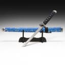 Макет оружия «Сувенирная катана на подставке», синие ножны с цветочным узором, 70 см