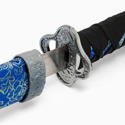 Макет оружия «Сувенирная катана на подставке», синие ножны с цветочным узором, 70 см