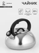 Чайник Доляна «Квант», 2.8 л, со свистком, фиксированная ручка, нержавеющая сталь, хромированный