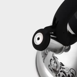 Чайник Доляна «Расцвет», 2.8 л, со свистком, фиксированная ручка, с индикатором нагрева, нержавеющая сталь, серебристый