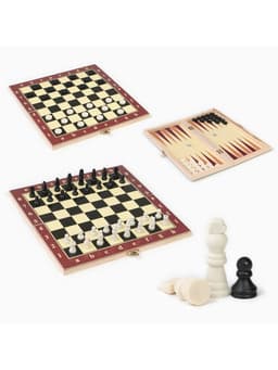 Настольная игра 3 в 1, набор: шахматы, шашки, нарды, 25×25 см
