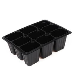 Кассета для рассады, 9 ячеек по 80 мл, пластик, чёрная, 18×13×6 см, Greengo