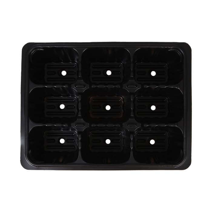 Кассета для рассады, 9 ячеек по 80 мл, пластик, чёрная, 18×13×6 см, Greengo