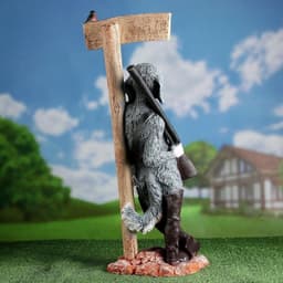 Садовая фигура из полистоуна «Собака - Объект охраняется», 59×20×24.5 см