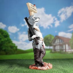 Садовая фигура из полистоуна «Собака - Объект охраняется», 59×20×24.5 см