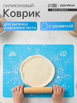 Коврик для выпечки и раскатки теста с разметкой Доляна «Эрме», силикон, 64.5×45 см, МИКС