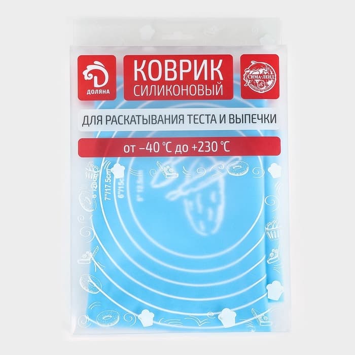 Коврик для выпечки и раскатки теста с разметкой Доляна «Эрме», силикон, 64.5×45 см, МИКС