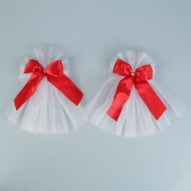 Бант для декора, набор 2 шт., красный