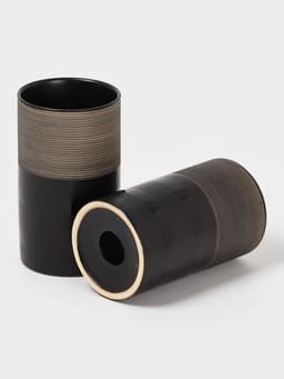 Аксессуары для ванной Доляна «Классика», 4 предмета: дозатор 300 мл, мыльница, 2 стакана, чёрные