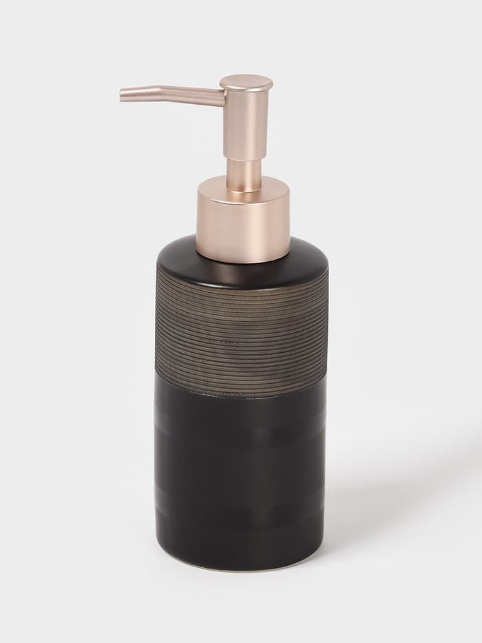 Аксессуары для ванной Доляна «Классика», 4 предмета: дозатор 300 мл, мыльница, 2 стакана, чёрные