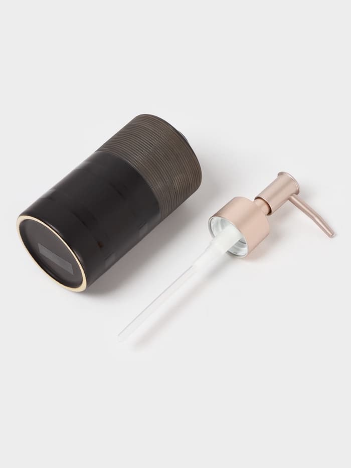 Аксессуары для ванной Доляна «Классика», 4 предмета: дозатор 300 мл, мыльница, 2 стакана, чёрные