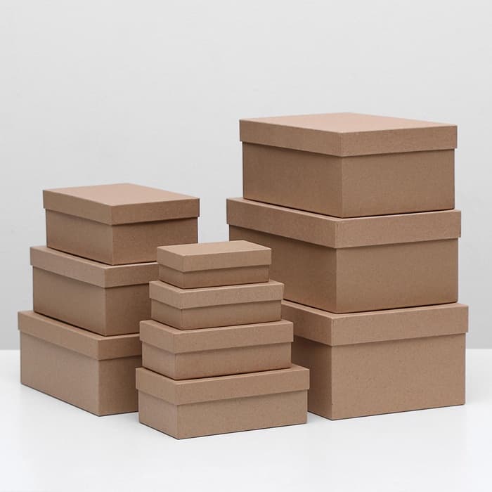 Набор коробок 10 в 1 «Крафт однотонный», 30.5×20×13 - 12×6.5×4 см