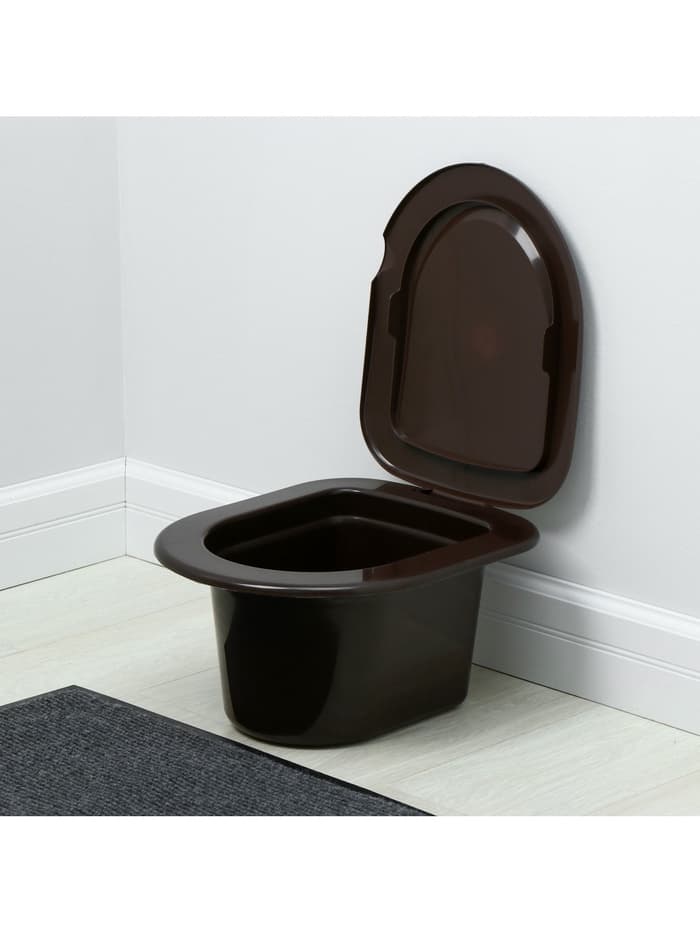 Ведро - туалет, h=20 см, 11 л, коричневое