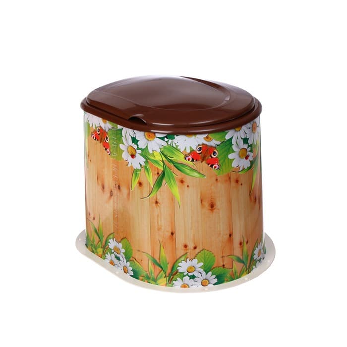 Туалет дачный, h=36 см, без дна, с отверстиями для крепления к полу, МИКС