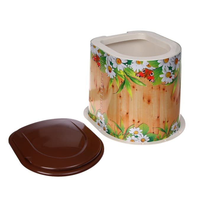 Туалет дачный, h=36 см, без дна, с отверстиями для крепления к полу, МИКС